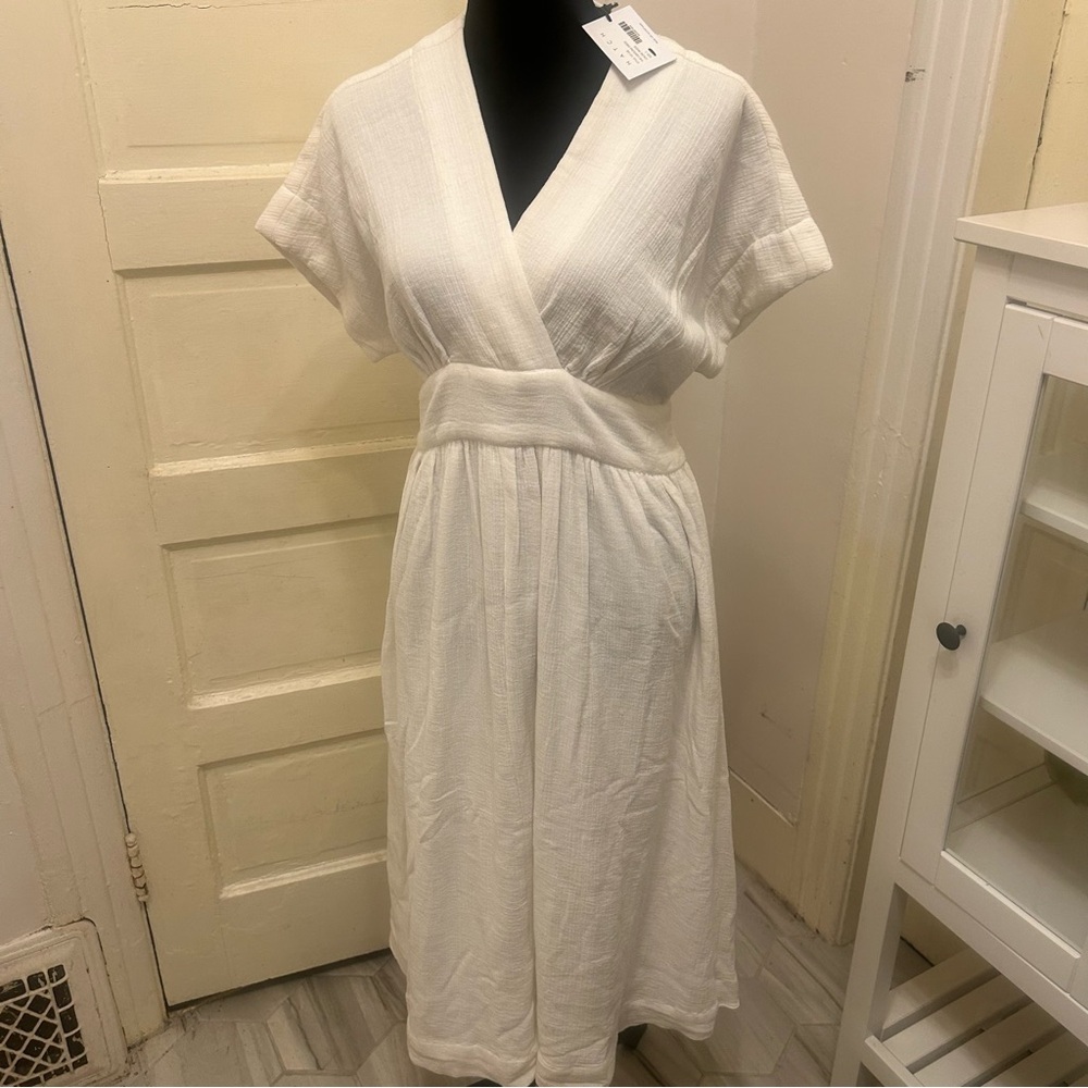 NE2 Hatch The White Carolina Dress Cotton Minimalist Comfort Resort Maternity